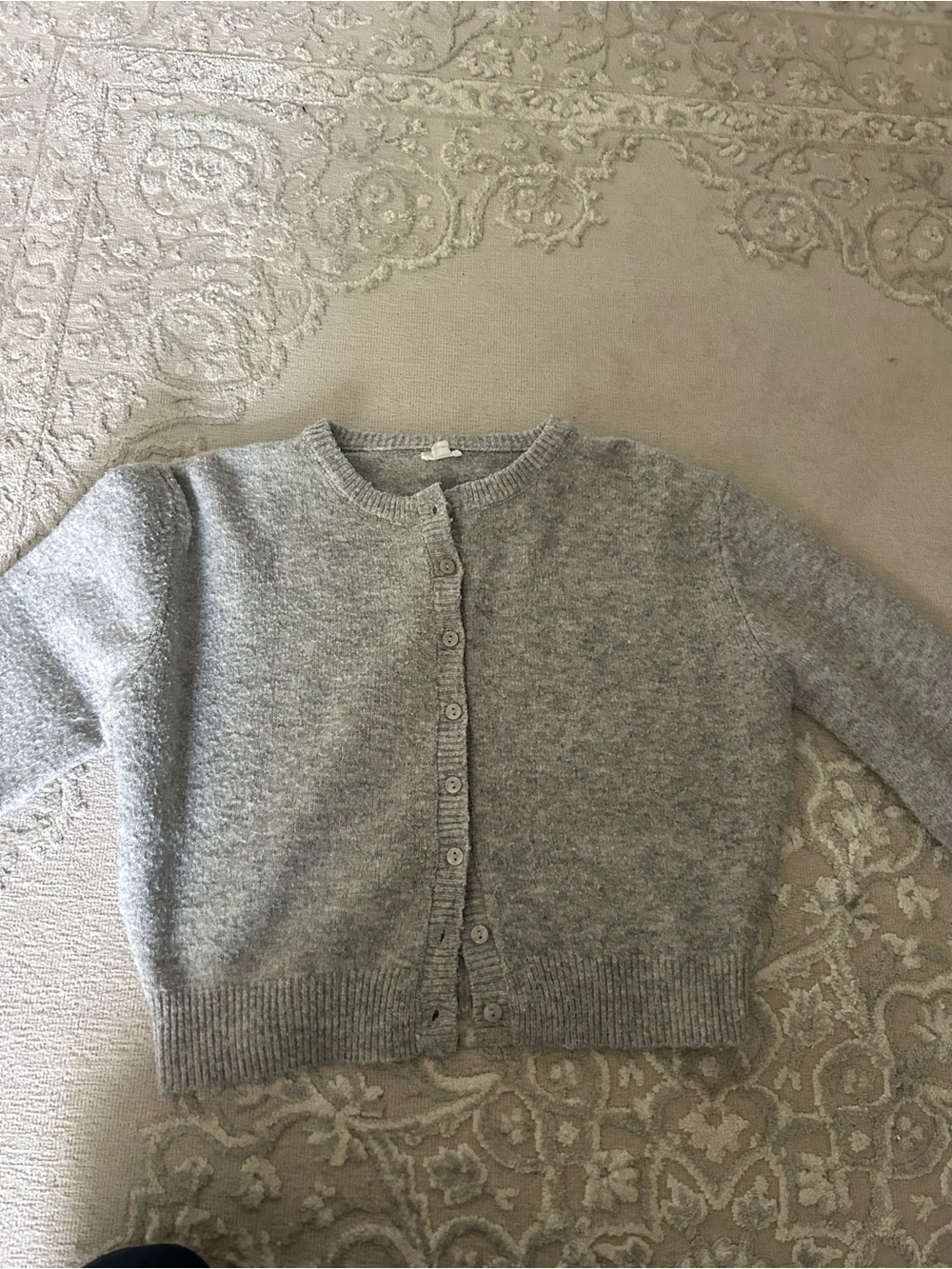 Garage Light Gray Knit Button-Up Cardigan